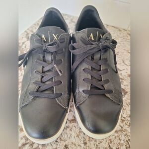 A/X Armani Exchange Women's Sneakers Size 9 - Used Black Leather Sports Shoes
